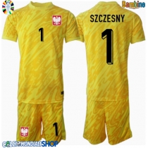 Maglie da calcio Polonia Wojciech Szczesny #1 Portiere Prima Maglia Bambino Europei 2024 Manica Corta (+ Pantaloni corti)